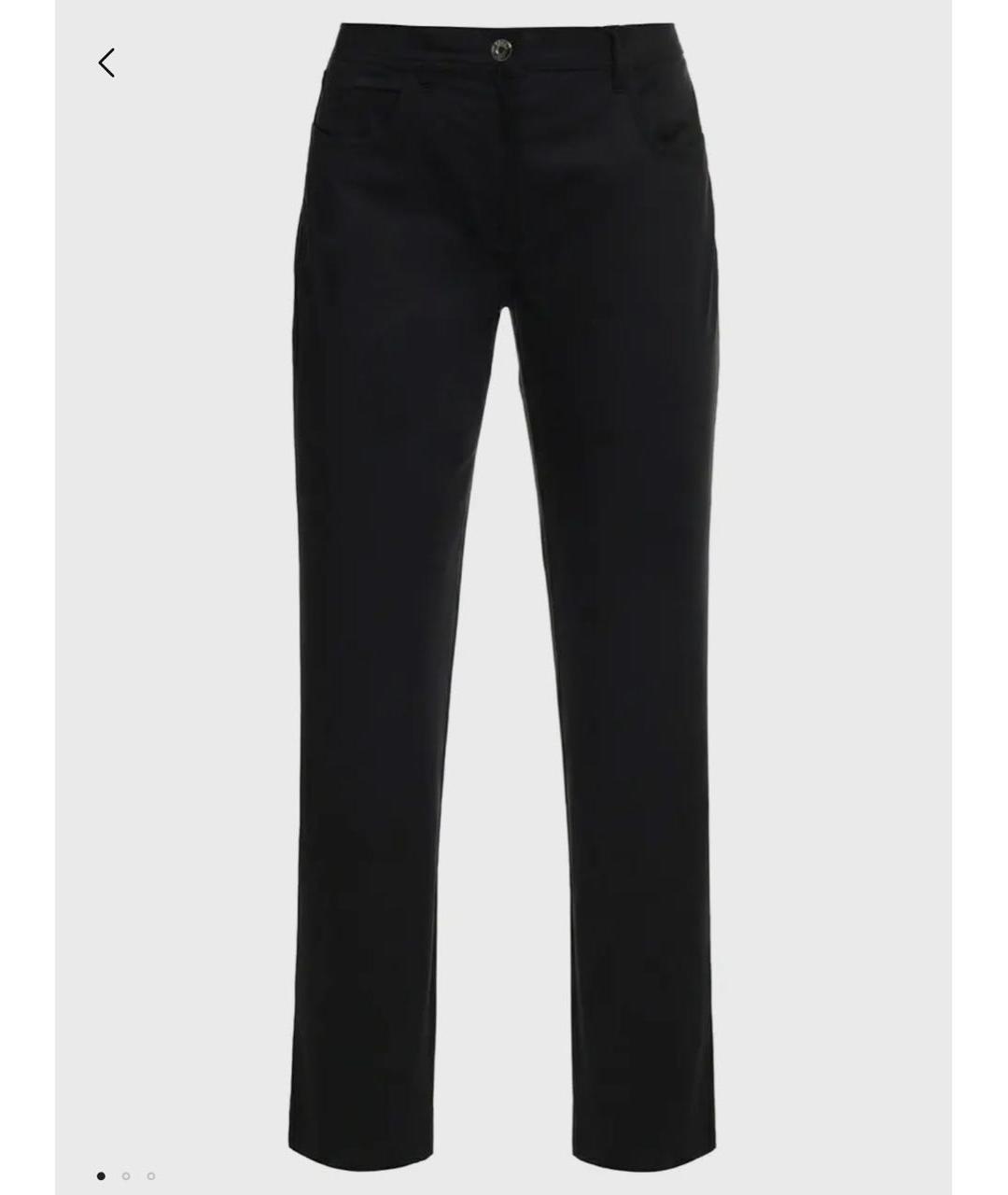JIL SANDER Черные хлопко-эластановые прямые брюки, фото 5