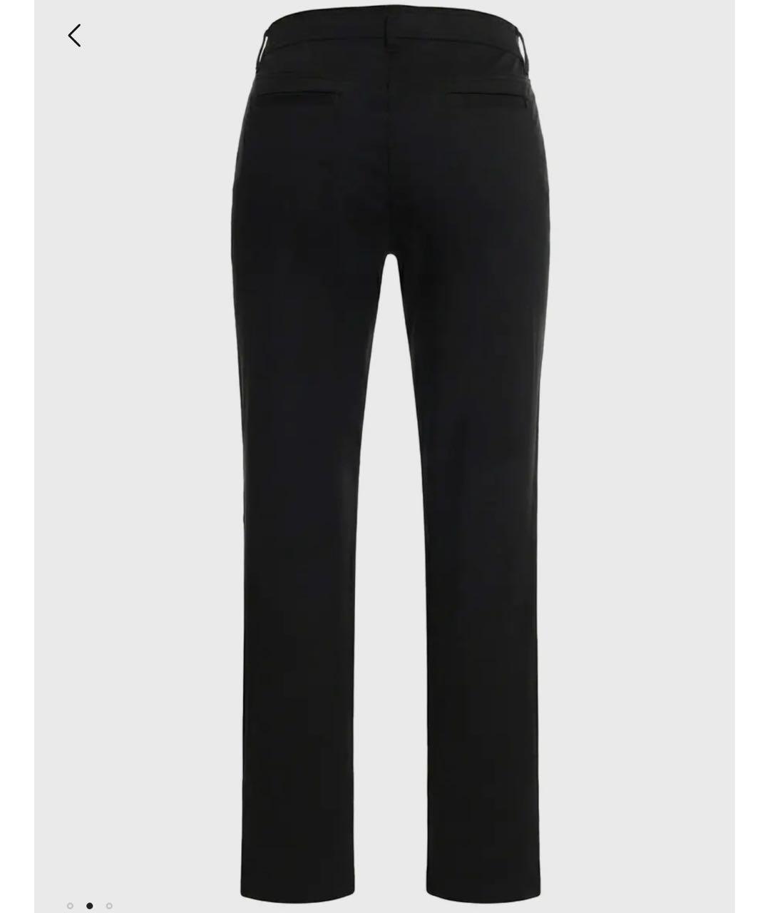 JIL SANDER Черные хлопко-эластановые прямые брюки, фото 2