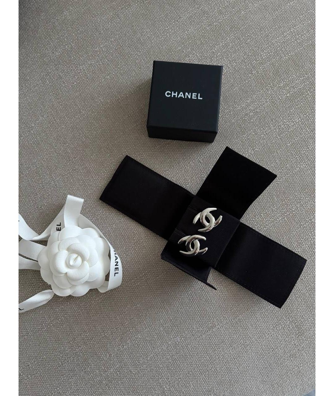 CHANEL Серебряные металлические серьги, фото 3