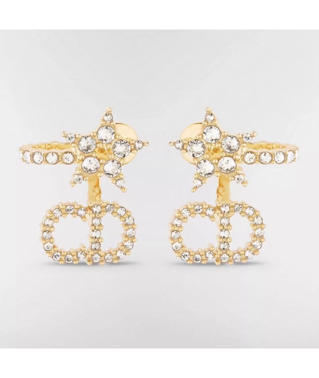 CHRISTIAN DIOR Золотые металлические серьги, фото 5
