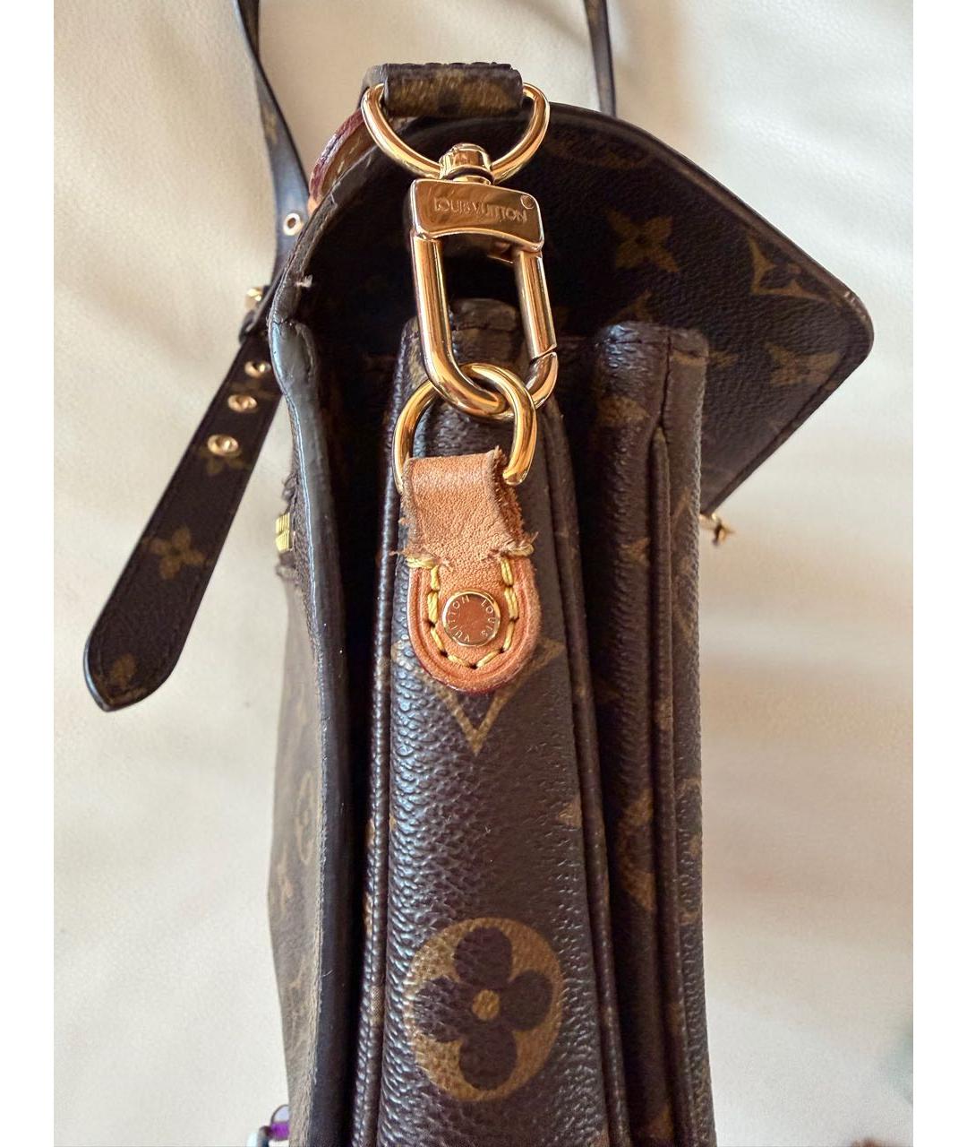 LOUIS VUITTON Коричневая сумка через плечо из канвы, фото 4