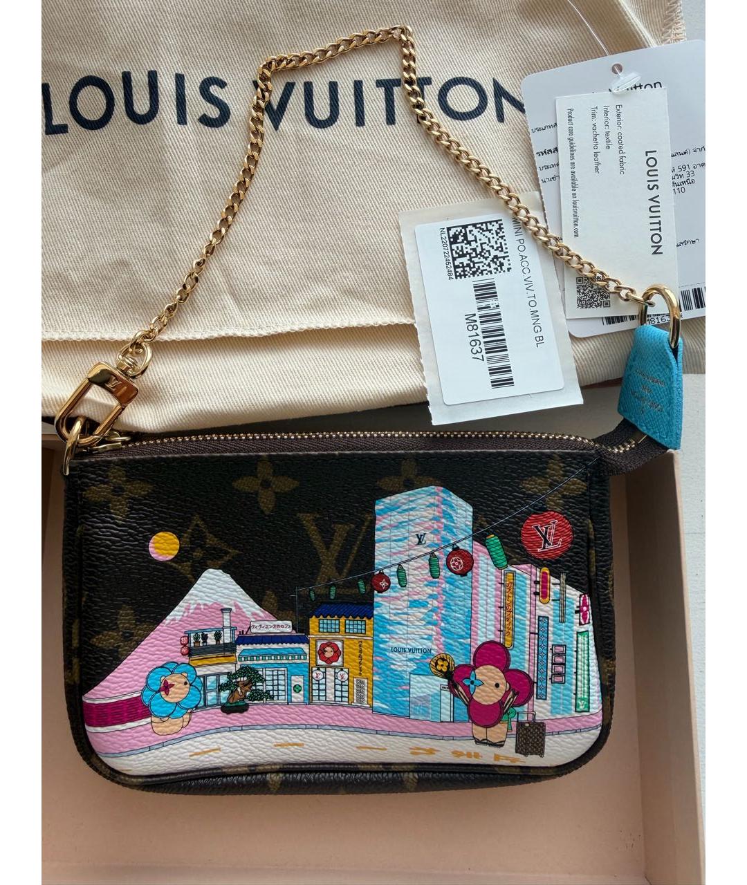 LOUIS VUITTON Коричневая сумка с короткими ручками из канвы, фото 5