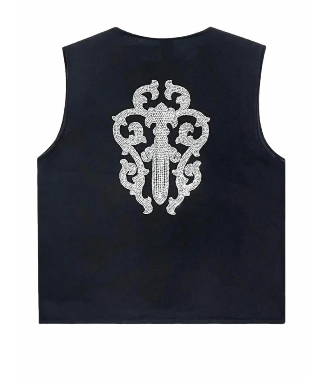 CHROME HEARTS Черная кашемировая жилетка, фото 2