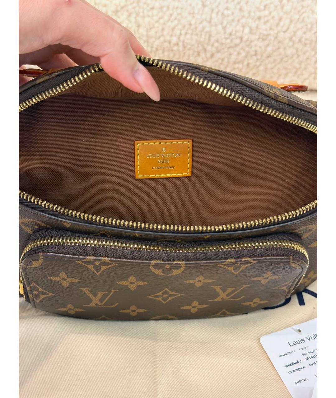 LOUIS VUITTON Коричневая поясная сумка из канвы, фото 4