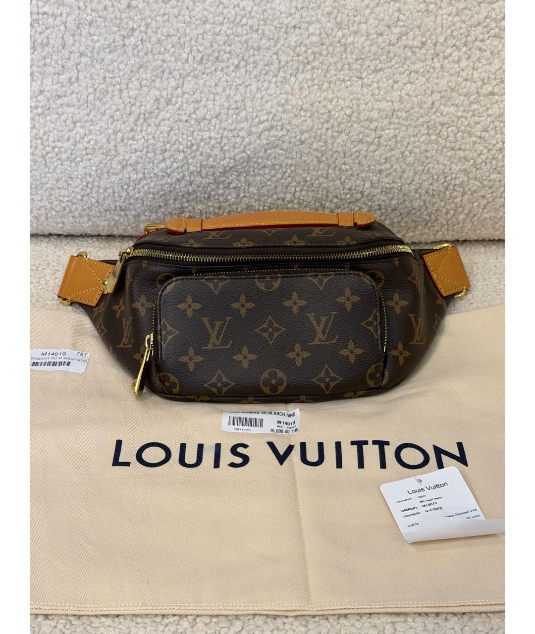 LOUIS VUITTON Коричневая поясная сумка из канвы, фото 5