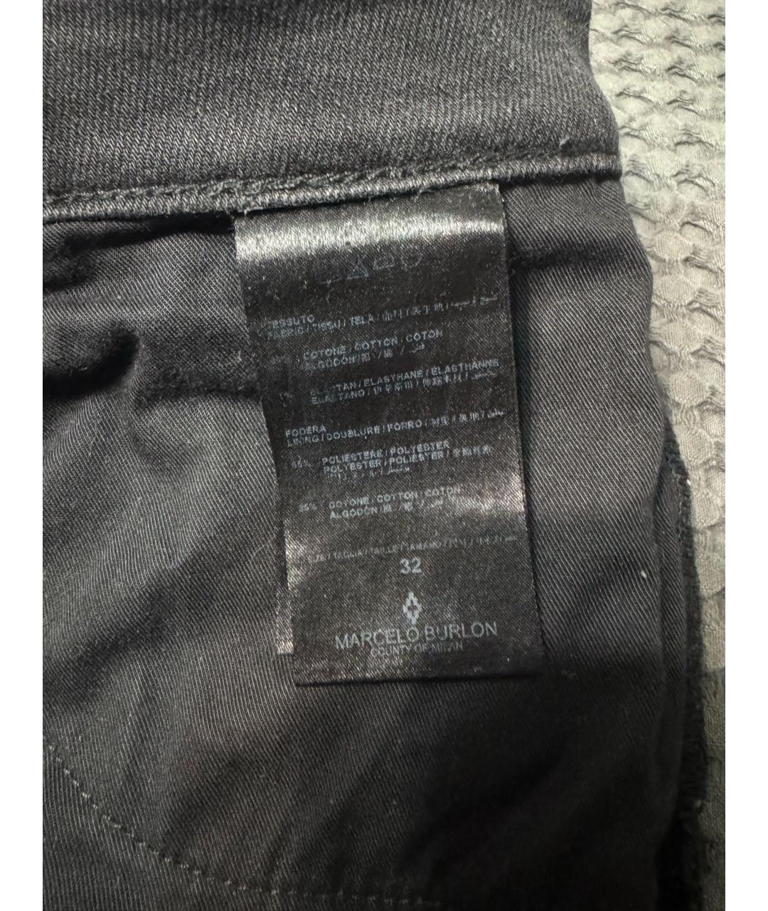 MARCELO BURLON Черные хлопковые джинсы скинни, фото 5