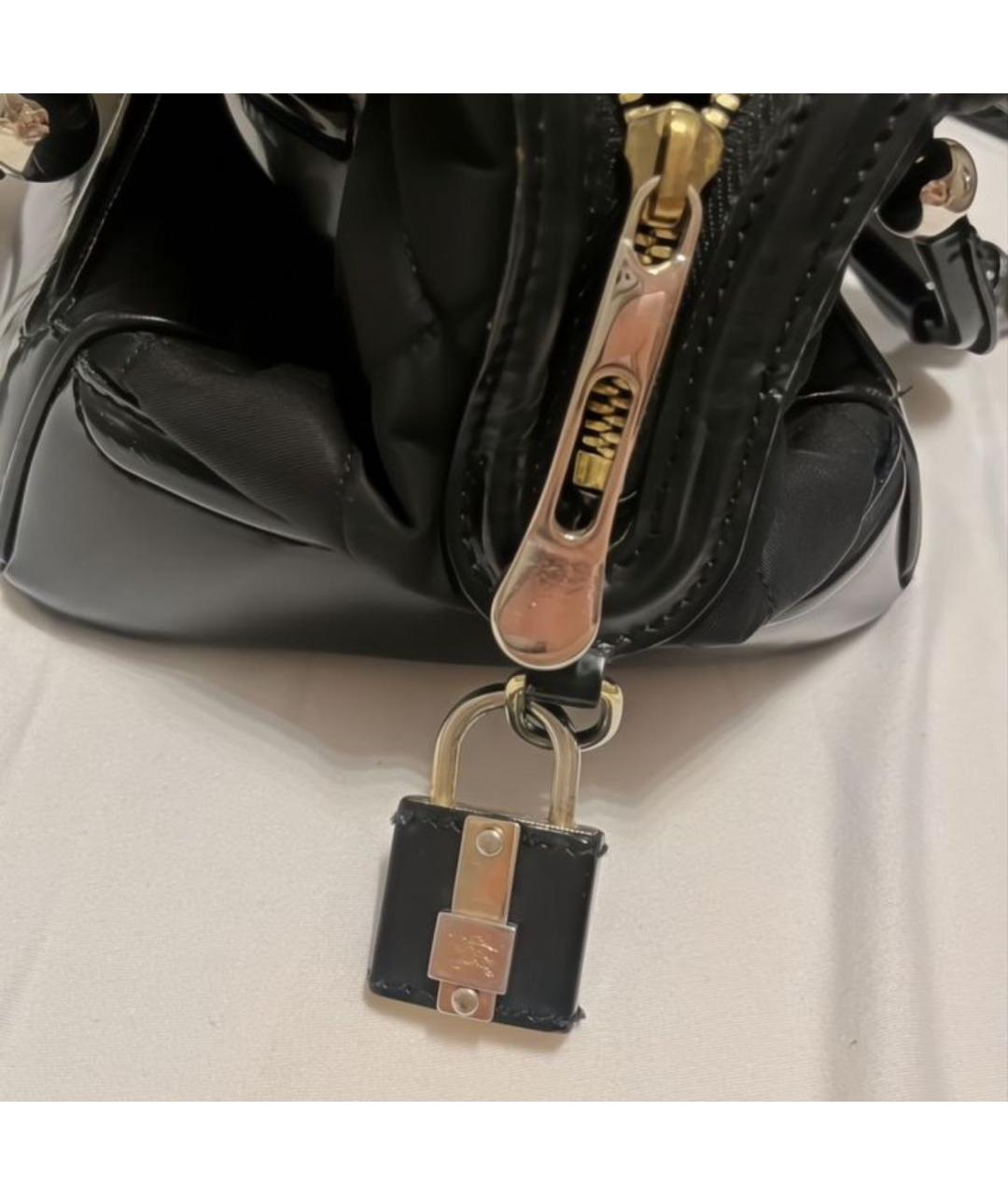 BURBERRY Черная кожаная сумка тоут, фото 5