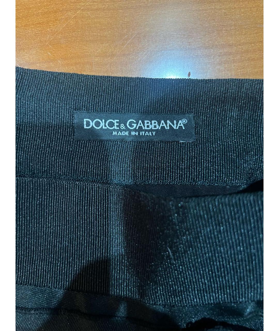 DOLCE&GABBANA Черная шелковая юбка миди, фото 4