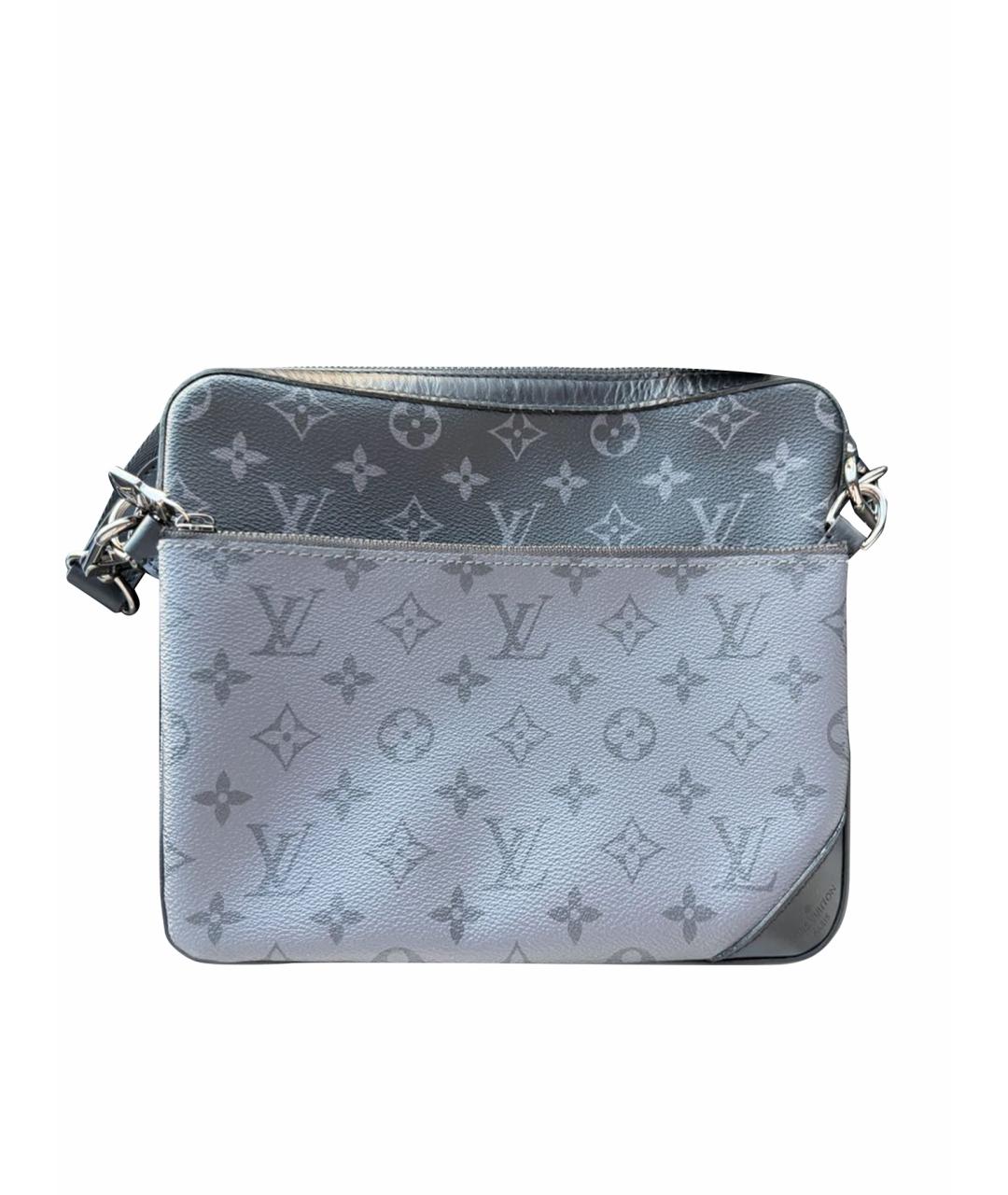 LOUIS VUITTON Антрацитовая сумка на плечо из канвы, фото 1