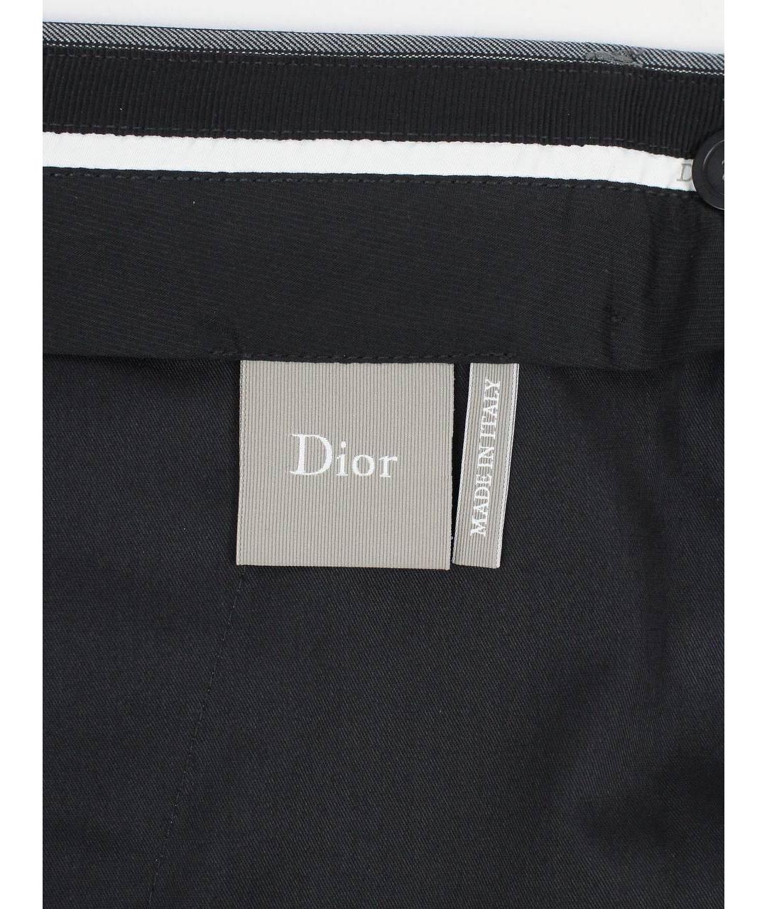 CHRISTIAN DIOR Серые шерстяные классические брюки, фото 6