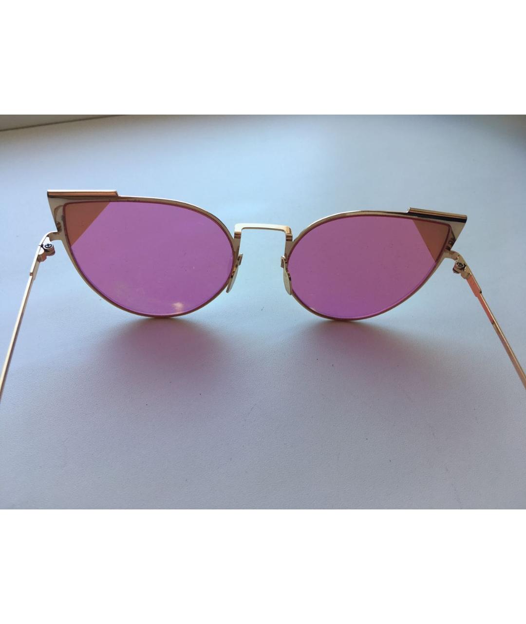 FENDI Розовые металлические солнцезащитные очки, фото 3