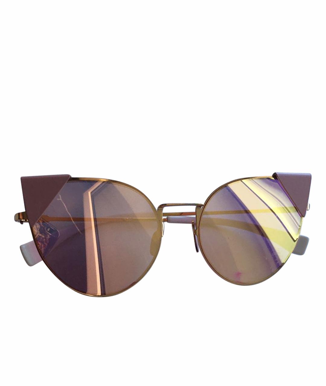 FENDI Розовые металлические солнцезащитные очки, фото 1