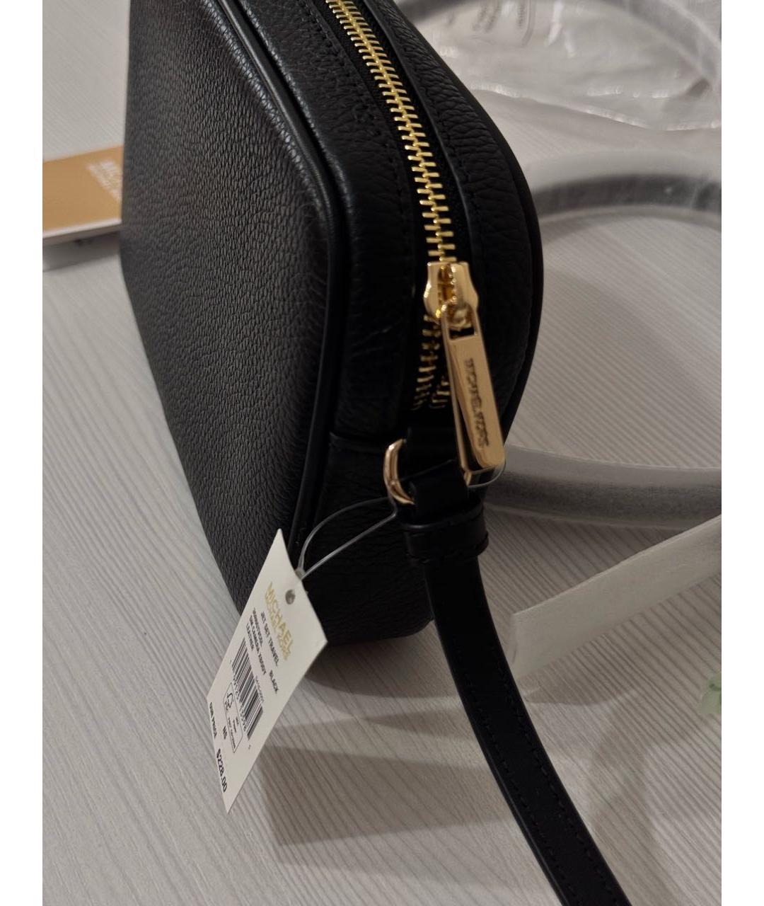 MICHAEL KORS Черная кожаная сумка через плечо, фото 5