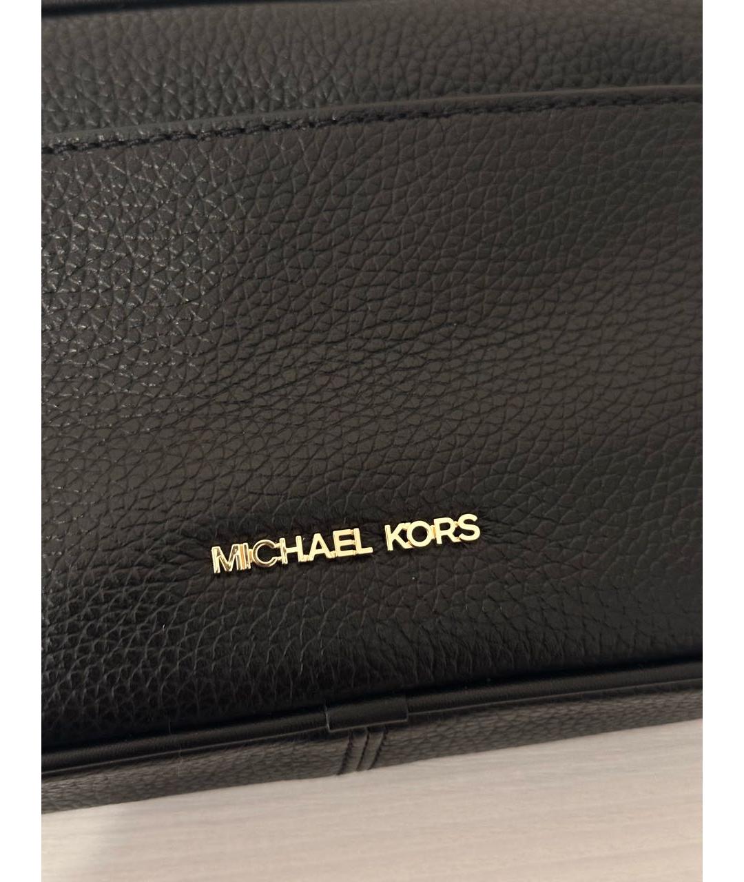 MICHAEL KORS Черная кожаная сумка через плечо, фото 3