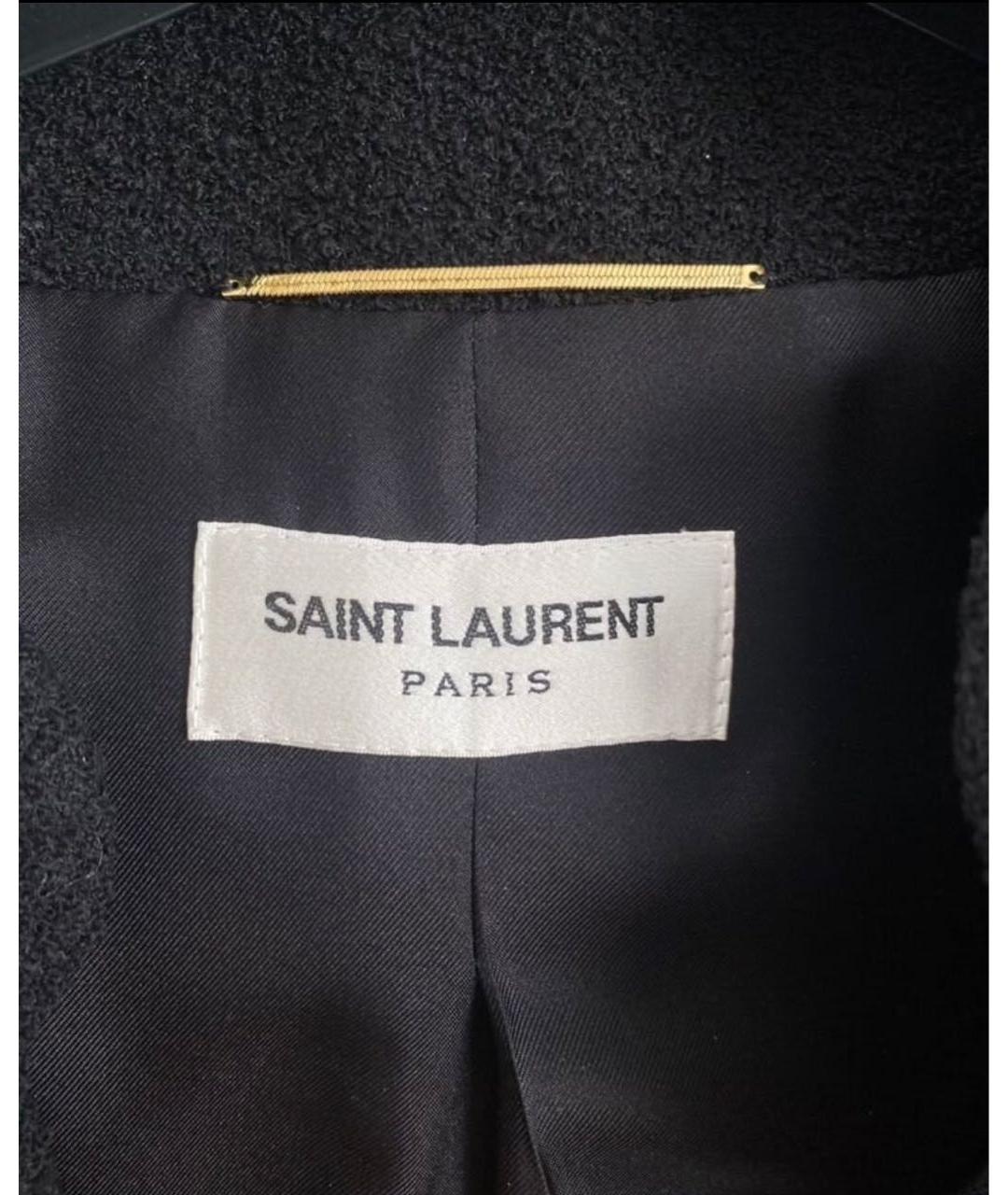 SAINT LAURENT Черный твидовый жакет/пиджак, фото 6
