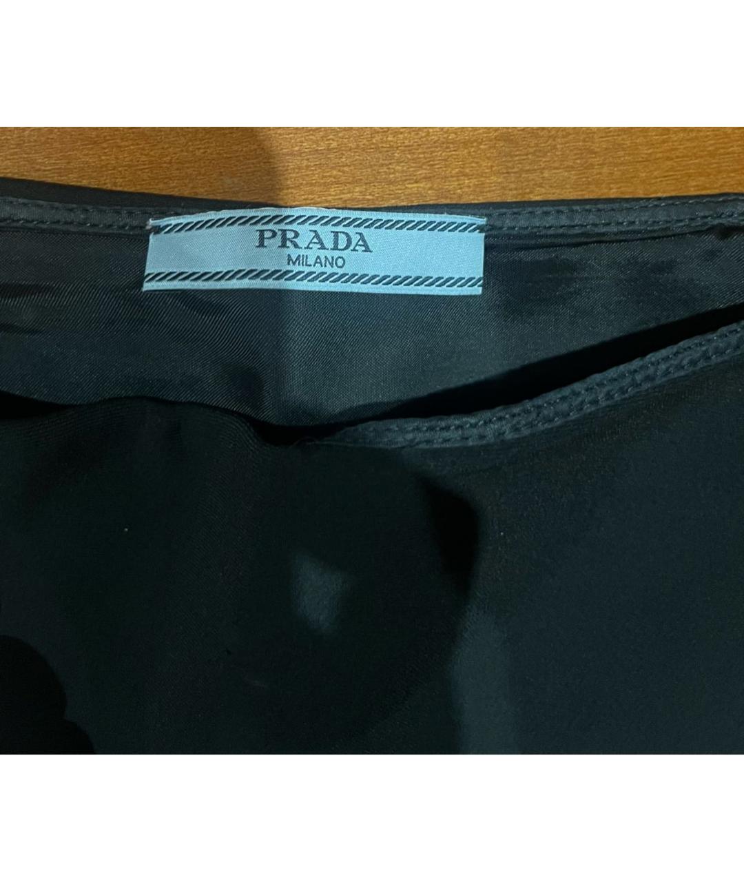 PRADA Черная полиэстеровая юбка мини, фото 3