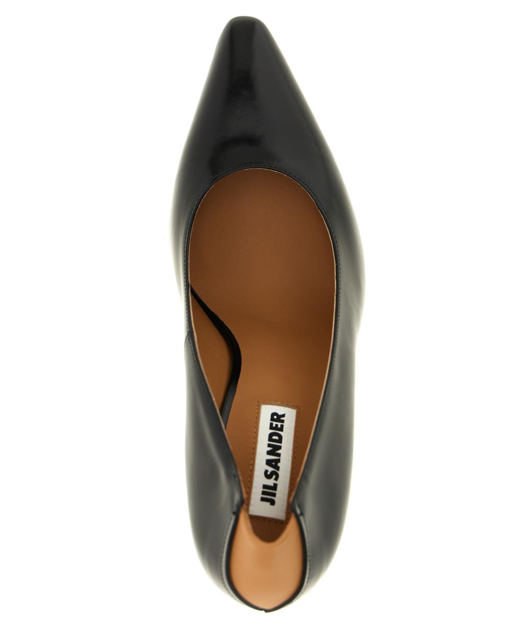 JIL SANDER Черные кожаные туфли, фото 4