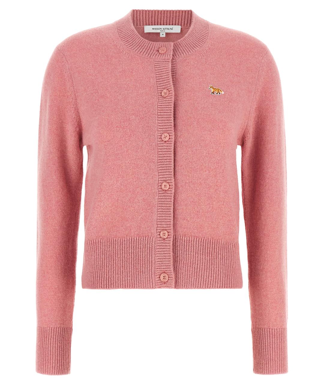 MAISON KITSUNE Розовый шерстяной кардиган, фото 1