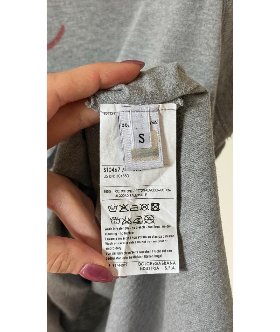 DOLCE&GABBANA Серая майка, фото 4