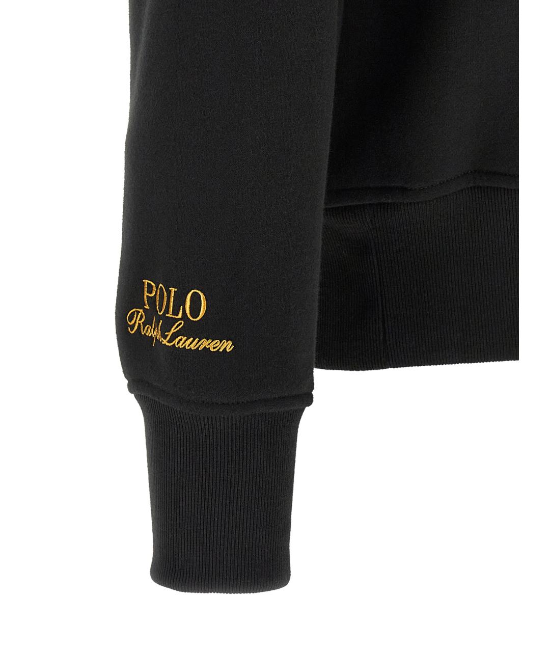 POLO RALPH LAUREN Черное хлопковое поло с длинным рукавом, фото 4