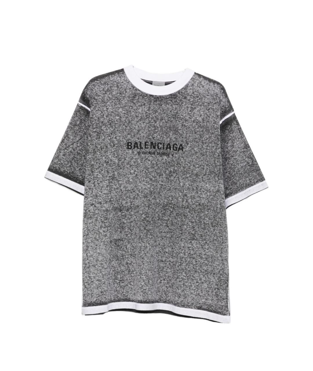 BALENCIAGA Серая хлопковая футболка, фото 1