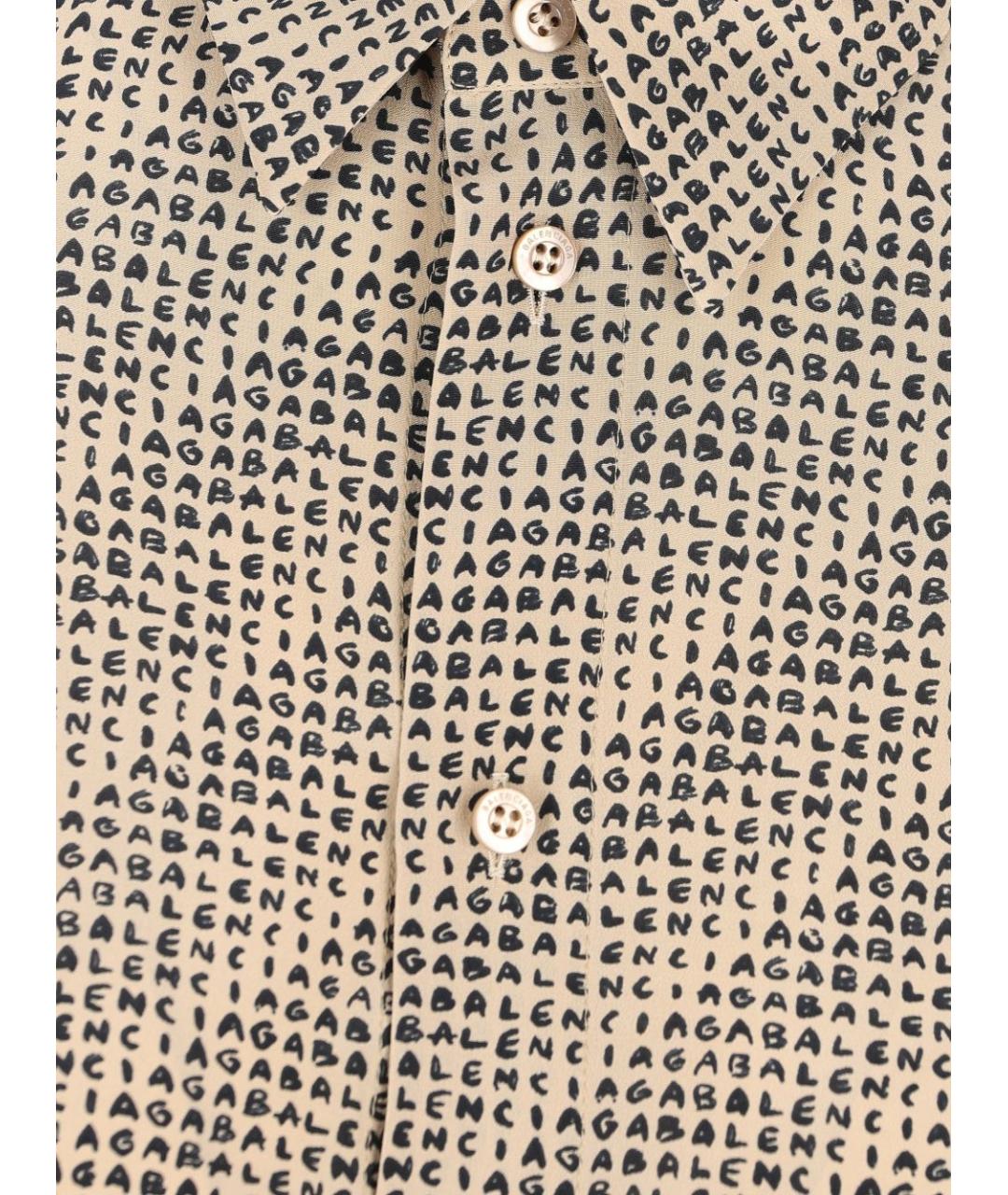 BALENCIAGA Бежевая шелковая рубашка, фото 4