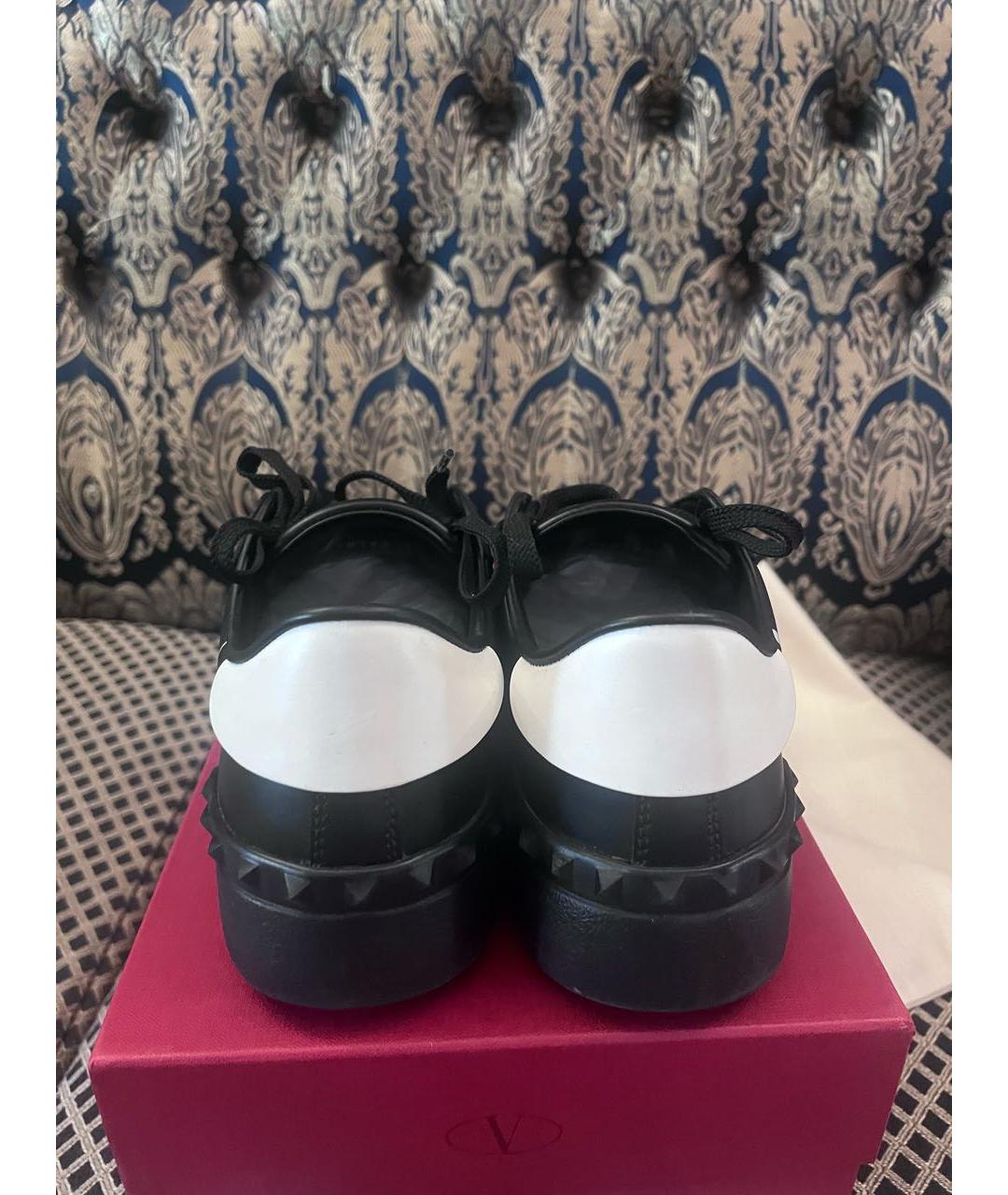 VALENTINO Черные кожаные кеды, фото 4