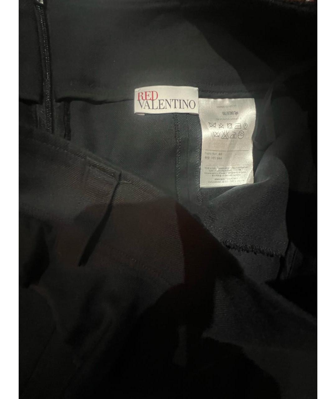 RED VALENTINO Черная хлопковая юбка миди, фото 3