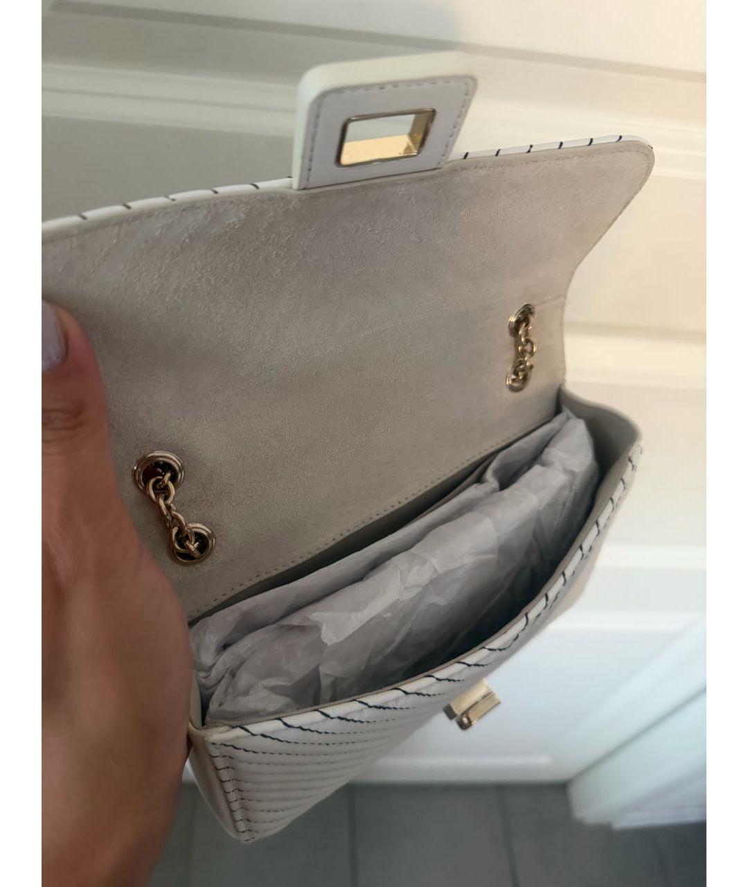 FURLA Белая кожаная сумка через плечо, фото 4