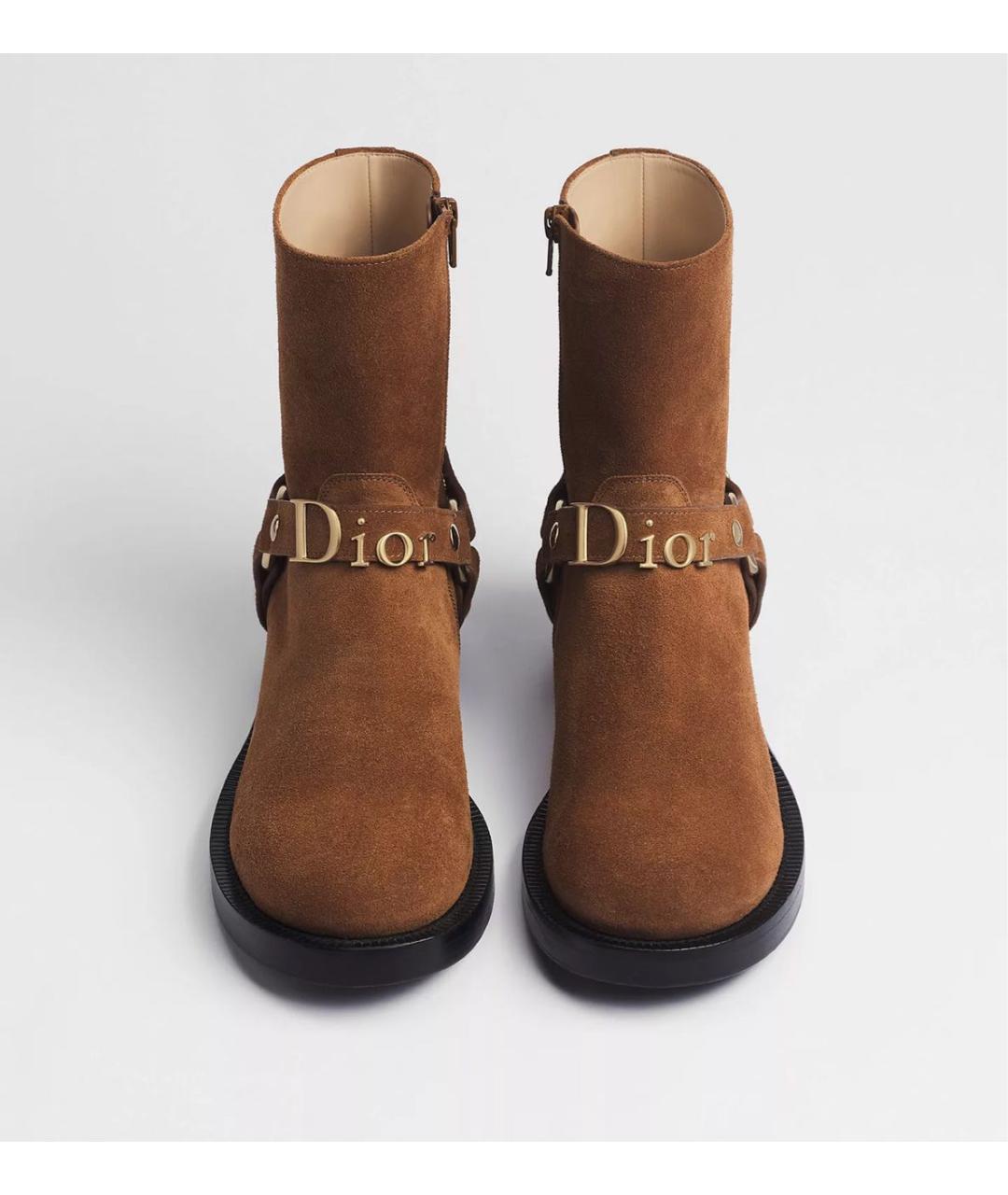 CHRISTIAN DIOR Коричневые замшевые полусапоги, фото 3
