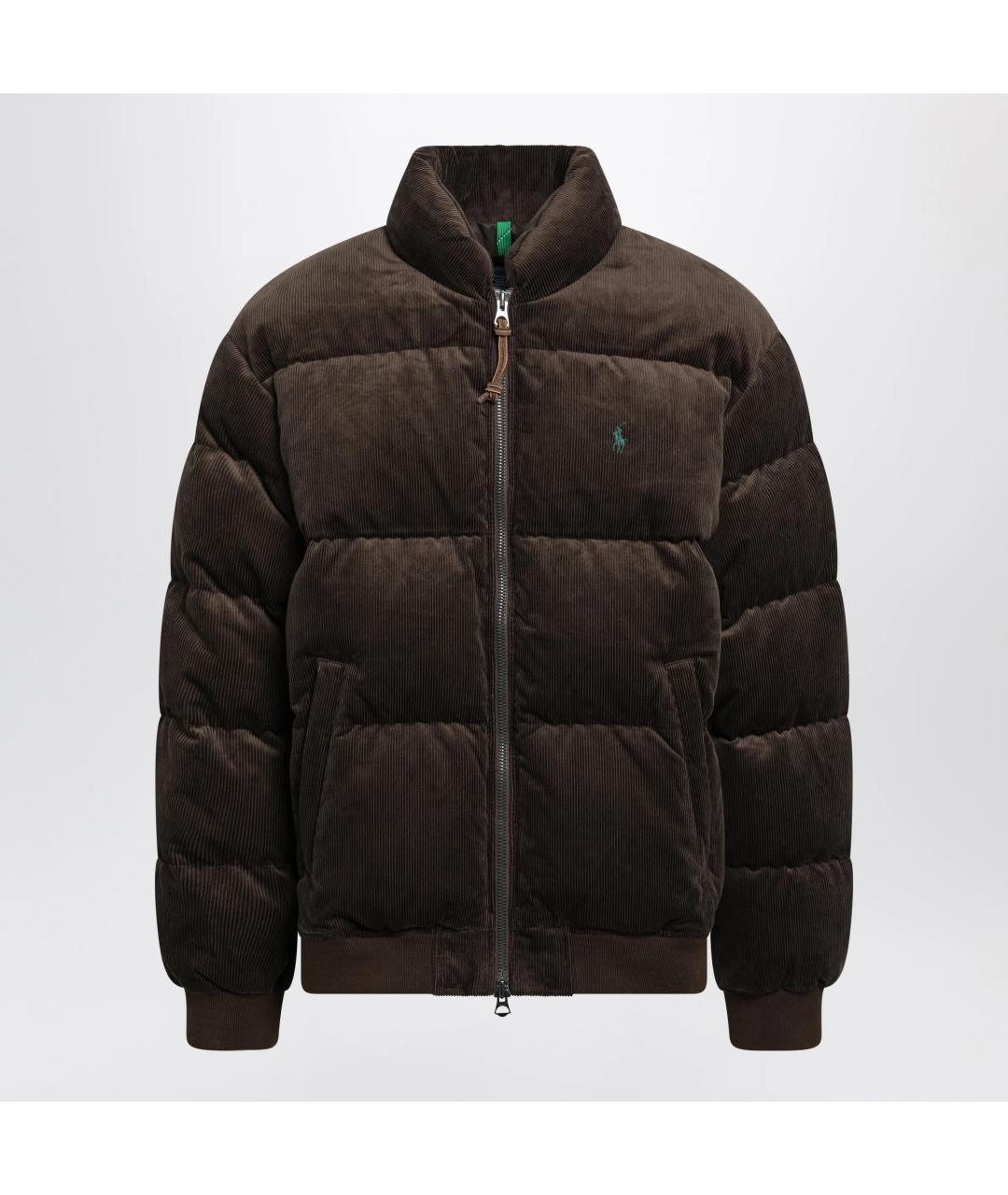 POLO RALPH LAUREN Коричневый хлопковый пуховик, фото 3