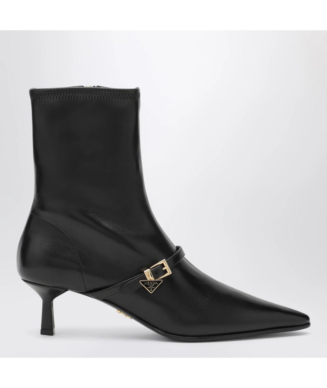 PRADA Черные кожаные ботильоны, фото 3