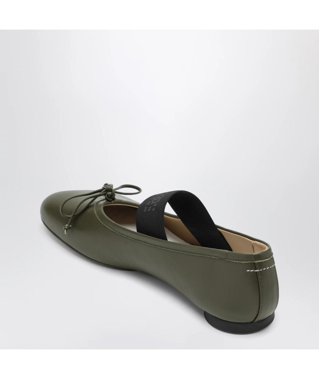 MM6 MAISON MARGIELA Зеленые кожаные балетки, фото 2