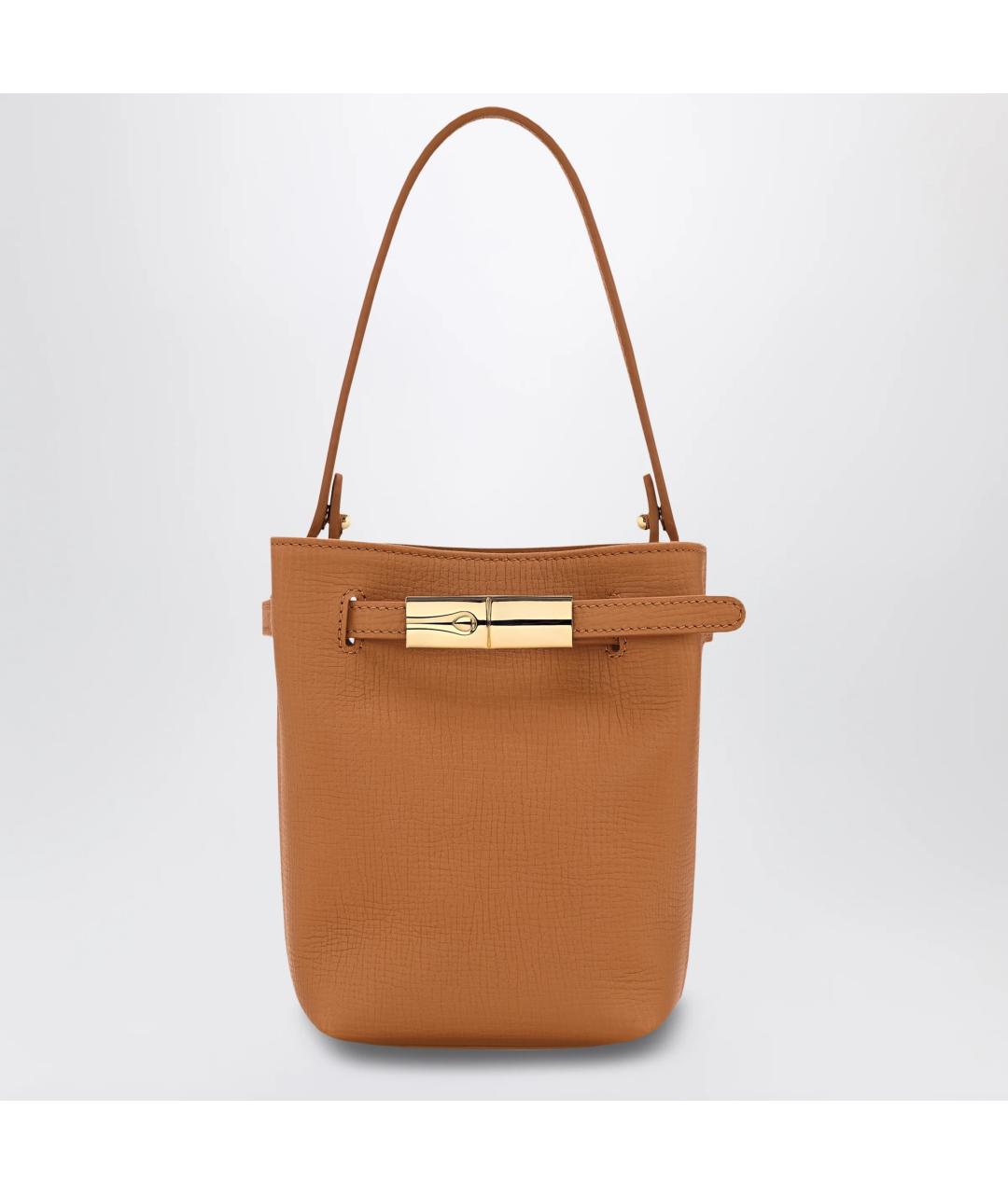 LONGCHAMP Коричневая кожаная сумка тоут, фото 3