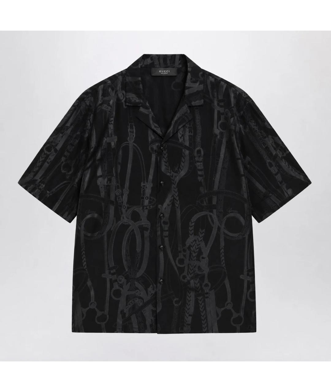 GUCCI Черная шелковая кэжуал рубашка, фото 3