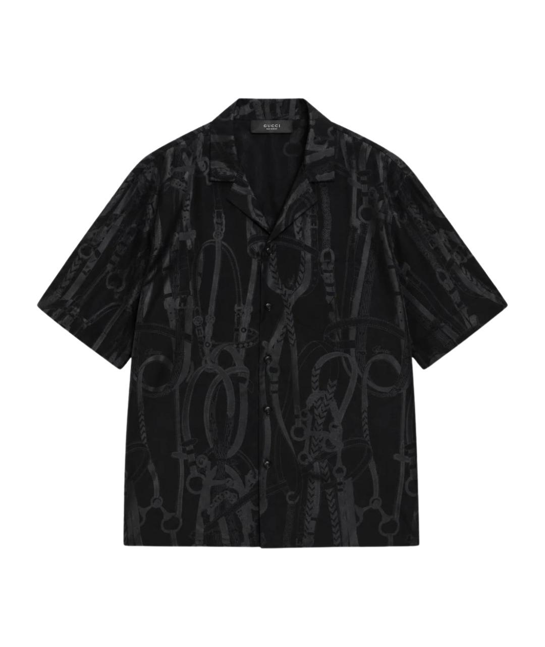 GUCCI Черная шелковая кэжуал рубашка, фото 1
