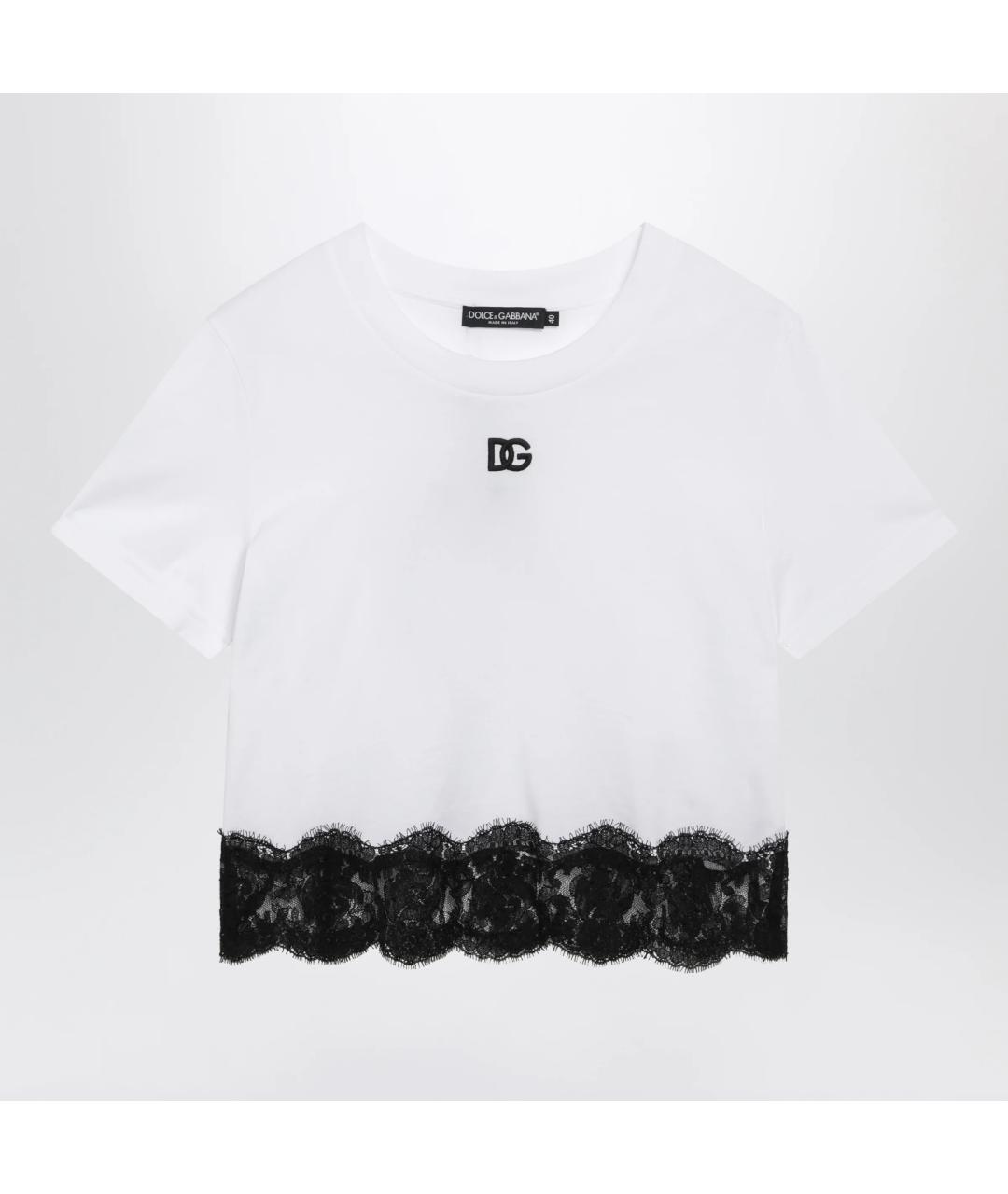 DOLCE&GABBANA Белая хлопковая футболка, фото 3