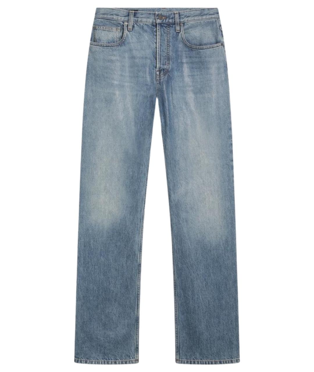 GUCCI Голубые хлопковые прямые джинсы, фото 1