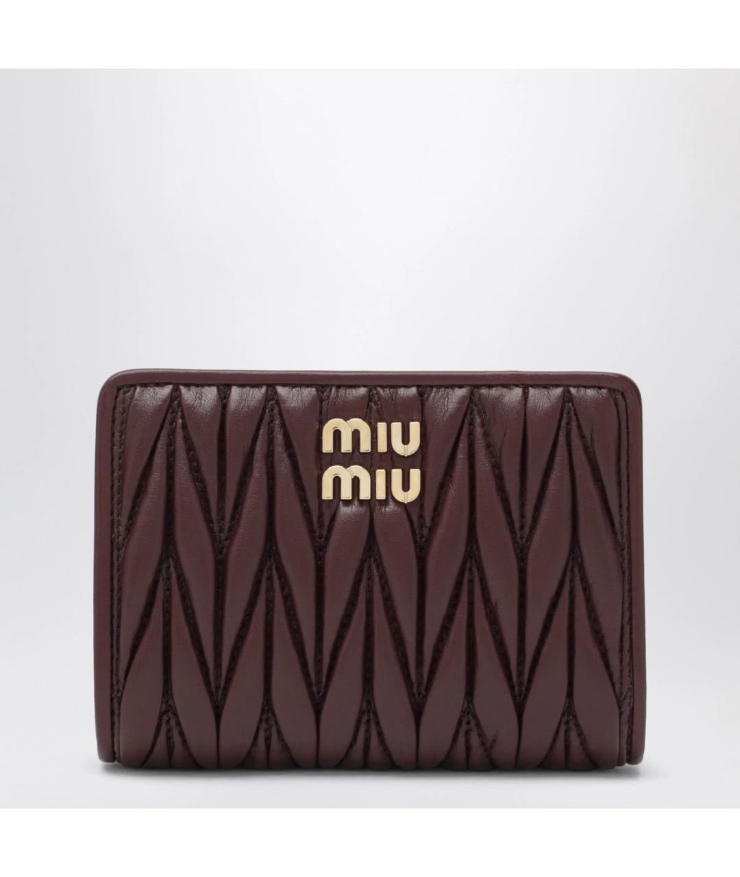 MIU MIU Бордовый кожаный кошелек, фото 3