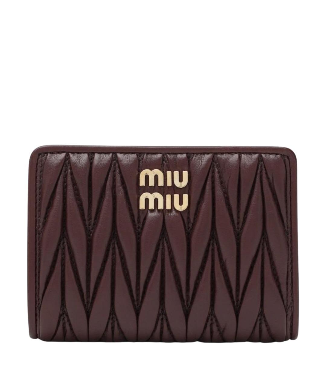 MIU MIU Бордовый кожаный кошелек, фото 1
