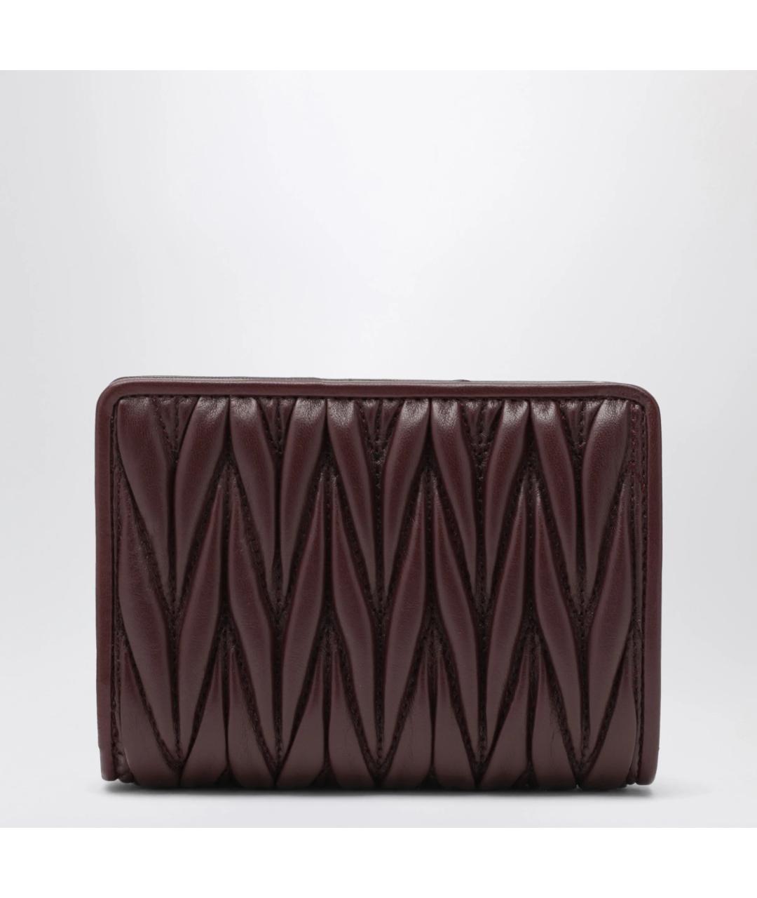 MIU MIU Бордовый кожаный кошелек, фото 2