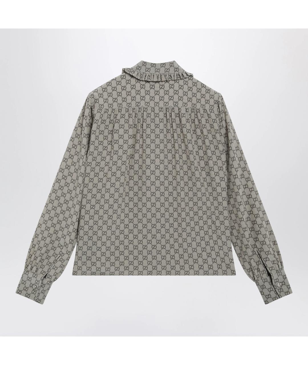 GUCCI Бежевая шелковая блузы, фото 2