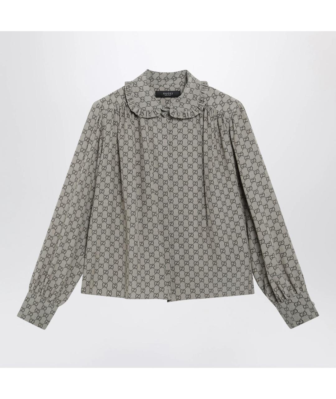 GUCCI Бежевая шелковая блузы, фото 3