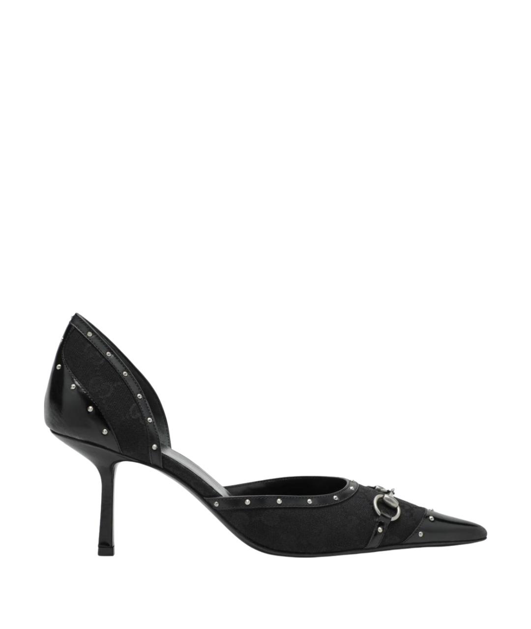 GUCCI Черные текстильные туфли, фото 1