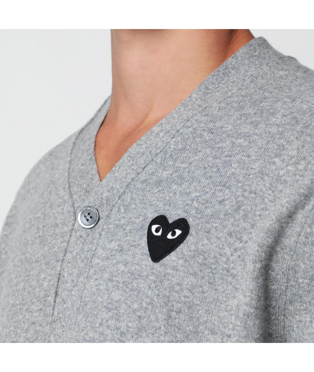 COMME DES GARÇONS SHIRT Серый шерстяной кардиган, фото 2