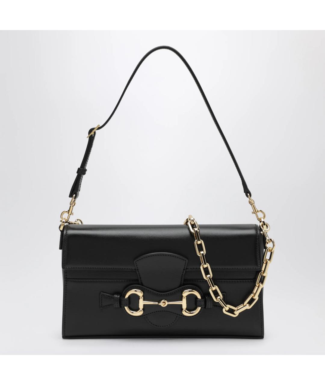 GUCCI Черная кожаная сумка через плечо, фото 3