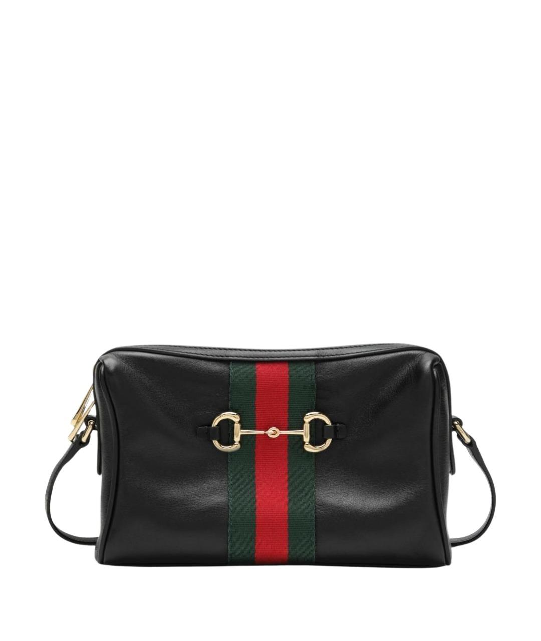 GUCCI Черная кожаная сумка через плечо, фото 1