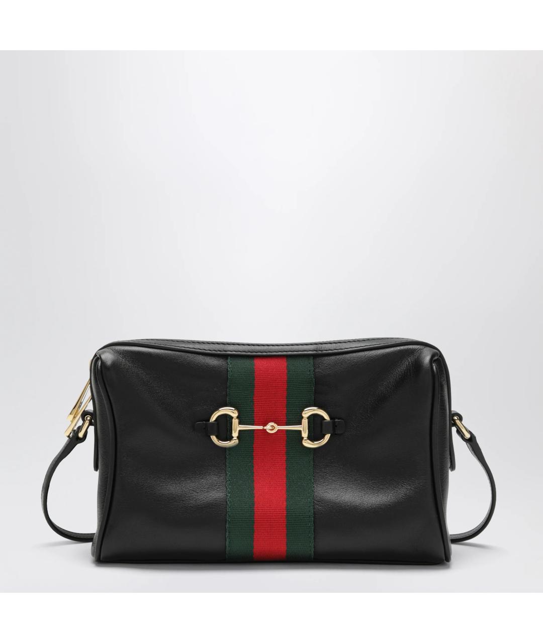 GUCCI Черная кожаная сумка через плечо, фото 3