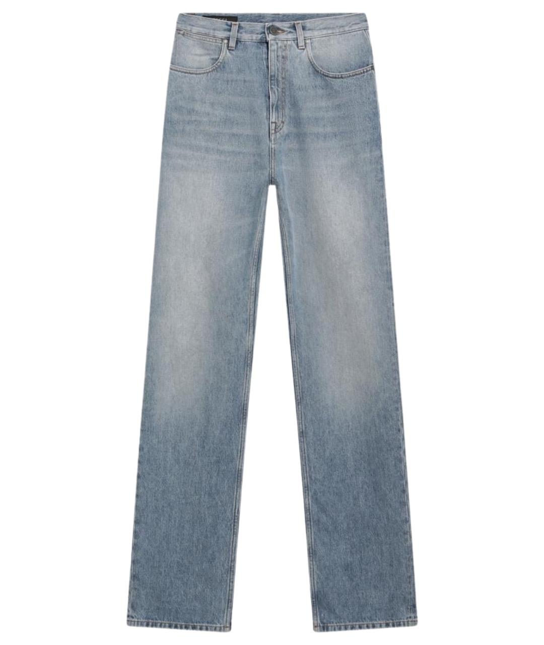 GUCCI Голубые хлопковые прямые джинсы, фото 1