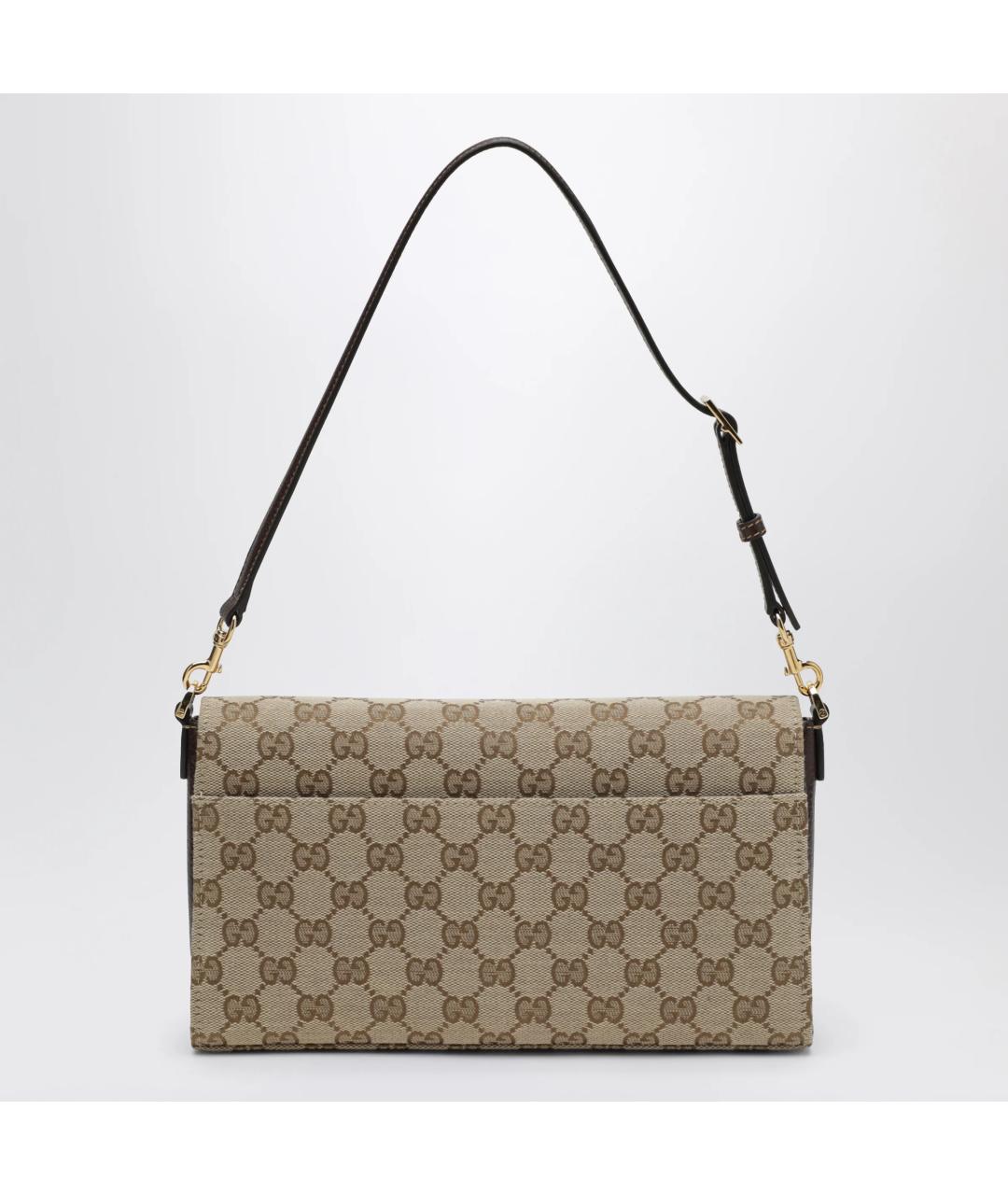 GUCCI Бежевая сумка через плечо из канвы, фото 2